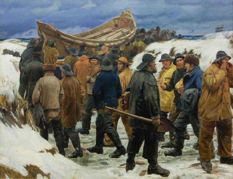 Michael Ancher The Lifeboat is Taken through the Dunes France oil painting art